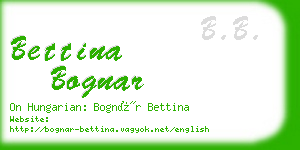 bettina bognar business card